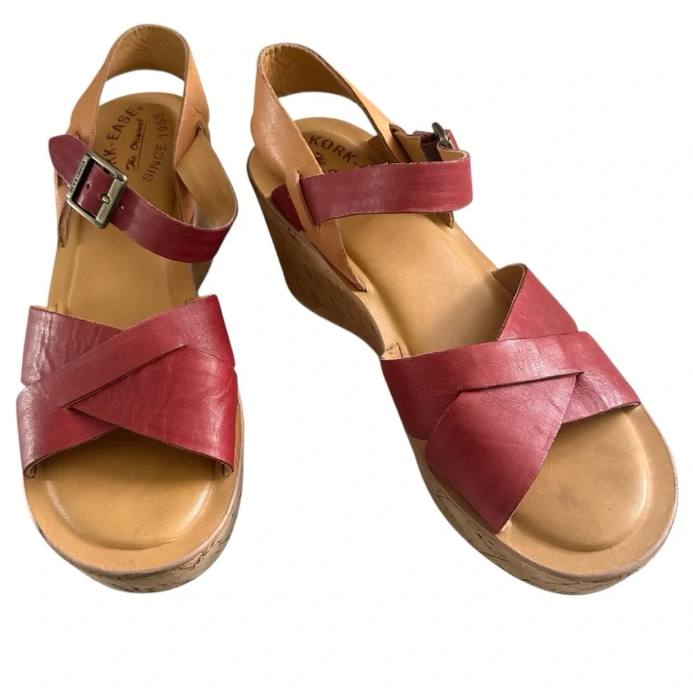 Kork-Ease Women's dark pink /berry Cork Platform Sandals
